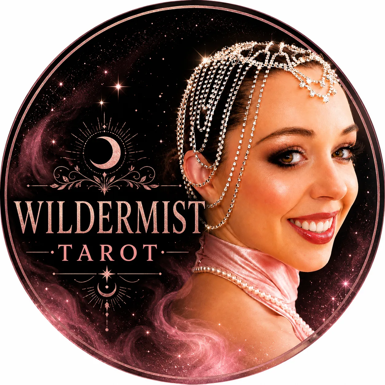 Circular Wildermist Tarot portrait and emblem